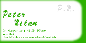 peter milan business card
